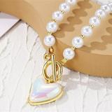 Fnochy Clearance! Home Decor Mother s Day Jewelry Pearl Love Pendant Necklace Heart-shaped Necklace Female Love Necklace