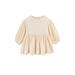 Sunisery Toddler Baby Girls Cotton Line Dress Long Sleeve Crew Neck Solid Color Dress Casual Warm Fall Outfits