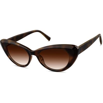 Zenni Women's Cat-Eye Rx Sunglasses Tortoiseshell Plastic Full Rim Frame