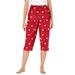 Plus Size Women's Knit Sleep Capri by Dreams & Co. in Classic Red Polar Bear (Size 1X) Pajamas