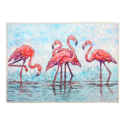 Tropical Flamingos at the Waters Edge Mat Pink 32 x 22, 32 x 22, Pink