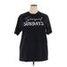 Next Level Apparel Short Sleeve T-Shirt: Black Solid Tops - Women's Size 2X-Large