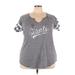 NFL Short Sleeve T-Shirt: Gray Print Tops - Women's Size 3