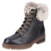 Winterboots REMONTE "ELLE-Collection", Damen, Gr. 42, schwarz (schwarz, kombiniert), Leder, Textil, casual, Schuhe, mit Kontrastnaht