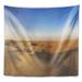 East Urban Home Landscape Sand Dunes Desert in Dubai Tapestry Metal in Blue/Brown | 32 H x 39 W in | Wayfair E663A6DC1A5D45FD8658F9BC9301485E