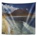 East Urban Home Seashore Desert Lake Laguna Canapa on Sunny Day Tapestry Polyester in Black/Gray | 68 H x 80 W in | Wayfair