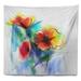 East Urban Home Floral Watercolor Multi Color Flower Illustration Tapestry Polyester in Gray | 50 H x 60 W in | Wayfair