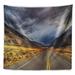 East Urban Home Landscape Mountain Desert Highway British Columbia Tapestry Metal in Black/Gray | 32 H x 39 W in | Wayfair