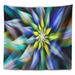 East Urban Home Floral Dancing Multi Color Flower Petals Tapestry Metal in Black/Blue | 32 H x 39 W in | Wayfair 415F39B9822241C381B5E0D8888D6793