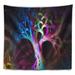 East Urban Home Abstract Magical Multi Color Psychedelic Tree Tapestry Polyester in Black | 78 H x 92 W in | Wayfair