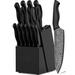 Fish Hunter 15 Piece High Carbon Stainless Steel Knife Block Set High Carbon Stainless Steel in Black/Gray | 14 H x 5.7 D in | Wayfair