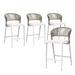 Wade Logan® Brasia Outdoor Patio Bar Stool Metal/Wicker/Rattan in White/Brown | 37.6 H x 20.08 W x 20.08 D in | Wayfair