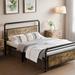 17 Stories Queen Platform Bed Wood & Metal/Metal in Brown | 43.3 H x 82.9 W x 60.9 D in | Wayfair 5F79745929464170BB677EFEA29C34B9