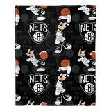 Northwest NBA Nets Basketball Mickey Hugger Pillow & Silk Touch Throw Set Polyester in Black | 50 H x 40 W in | Wayfair 1COB3122A0017RET