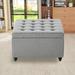 Alcott Hill® Indu 30.5" Wide Tufted Square Storage Ottoman Linen/Fade Resistant/Stain Resistant in Gray | 30.5 H x 30.5 W x 30.5 D in | Wayfair