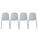 Latitude Run® Odling Modern Dining Stacking Chairs Metal Chrome Legs w/ Solid Back Stackable set of 4 Plastic/Acrylic/Metal in Gray | Wayfair