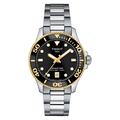 Tissot Seastar 1000 36mm Quartz Black Dial Yellow Gold PVD Case Steel Bracelet Watch