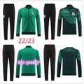2022 Adult Mexico Tracksuit Full Zipper Soccer Jersey Jacket Green Long Sleeve H.lozano Chicharito Raul Lozano 22 23 Camisetas De