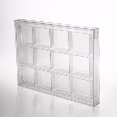 Candy Boxes 4" x 13/16" x 5 7/16" Crystal Clear Artisan Candy Box Set for 12 25 Pieces