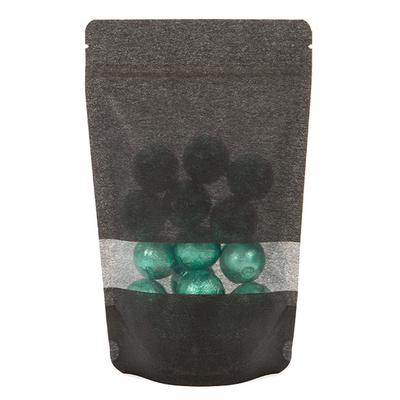 Medium Black Rice Paper Stand Up Zip Pouch Bags - 4 Ounces - Heat Seal Food Safe Size: 5 1/8