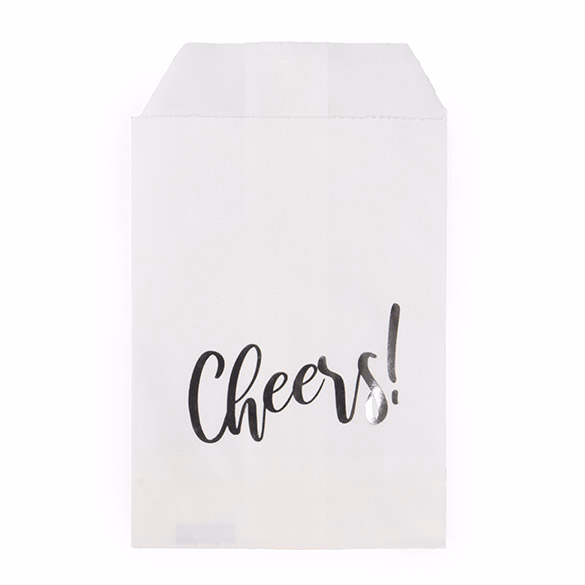 Paper Treat Bags Silver Cheers 3" x 5" 100 pack GPB35SCH