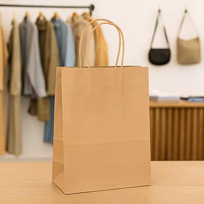 Kraft Paper Merchandise Handle Bags 50 Pack 8 1/4