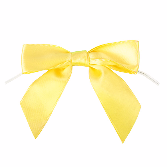 Yellow Pre-tied Bow 3 1/2" 25 pack