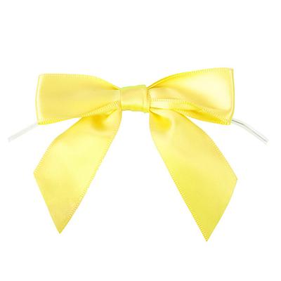 Yellow Pre-tied Bow 3 1/2" 25 pack
