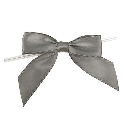 Grey Pre-tied Bow 3 1/2" 25 pack