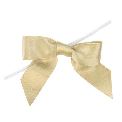 Pre-tied Metallic Silver Bows 25 Pack 3 1/2" x 1"
