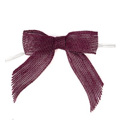 Red Jute Pre-tied Bow 3 1/2