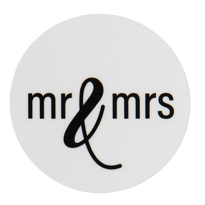 Round Mr. & Mrs. Stickers 25 Per Sheet 1 1/2