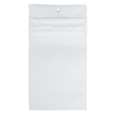 Matte White Hanging Zipper Barrier Bags w/ Child Resistant Zipper 3? x 4 1/2? 100 Pack CRHZB3MW
