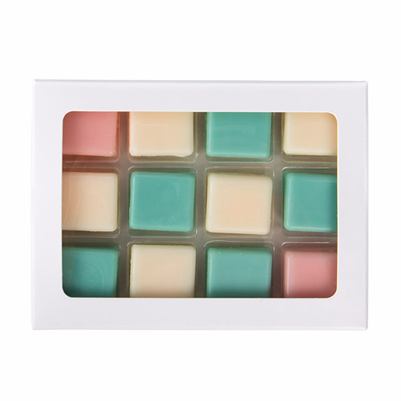 White Kraft Artisan Candy Box Set, Square Insert 4" x 13/16" x 5 7/16" 25 pack