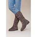 'Glacier Suede 2' Ladies Ruched Suede Boots