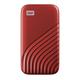 WD My Passport Portable External SSD - 500 GB, Red, Red