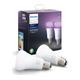 PHILIPS HUE Hue White & Colour Ambiance Bluetooth LED Bulb - E27, Twin Pack