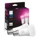 PHILIPS HUE White & Colour Ambiance Bluetooth LED Bulb - B22, 1100 Lumens, Twin Pack