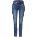 Street One Slim Fit Jeans Damen authentic indigo wash, Gr. 32-34, Baumwolle, Weiblich Denim Hosen