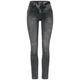 Street One Graue Slim Fit Jeans Damen authentic dark grey wash, Gr. 30-34, Baumwolle, Weiblich Denim Hosen