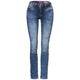 Street One Mittelblaue Casual Fit Jeans Damen indigo random wash, Gr. 30-34, Baumwolle, Weiblich Denim Hosen