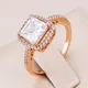 Kinel Neue Platz Natürliche Zirkon Ring Braut Hochzeit Modeschmuck 585 Rose Gold Farbe Ringe für