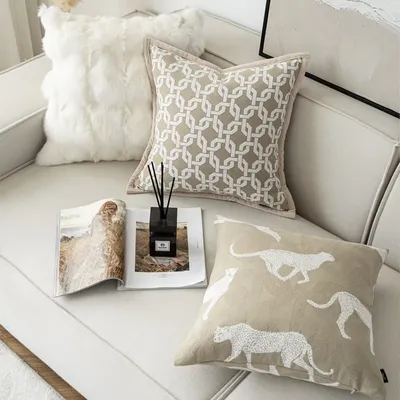 Croker Pferd 45x45cm 50x50cm Werfen Kissen Kissen Abdeckung-Leopard Und Pferd Hafer Farbe luxus Image