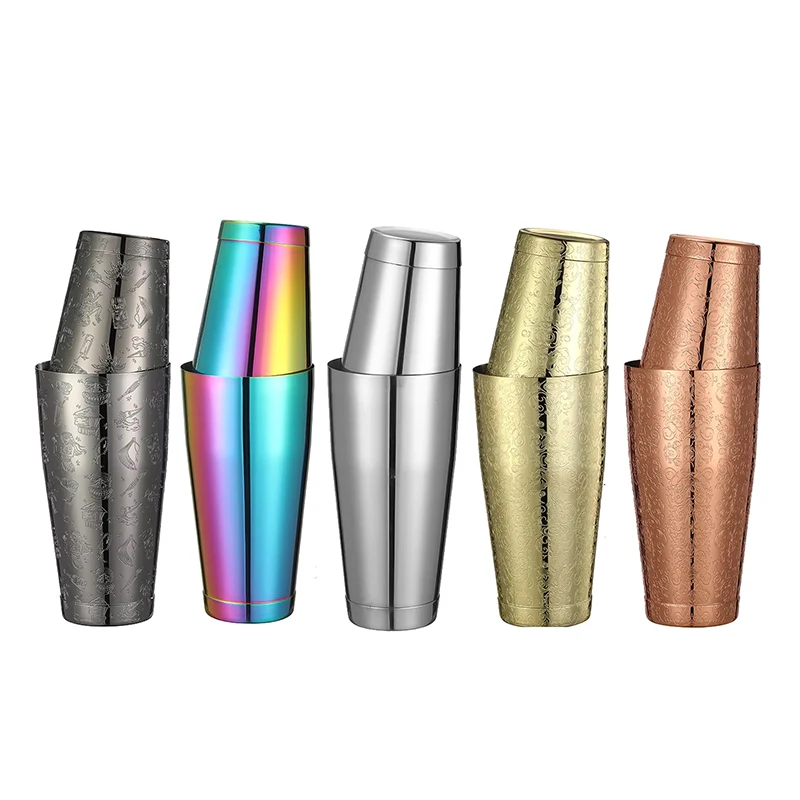 Bar-Cocktail-Shaker Boston Shaker: 2-teiliges Set: 18oz gewichteter und 25oz gewichteter professioneller Barkeeper-Cocktail-Shaker- Image