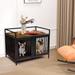 Double Dog Crate with Divider for 2 Small Dogs - Brown+Black