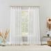 No. 918 Noemi Slub Stripe Rope Tab Semi-Sheer Tie Top Curtain Panel, Single Panel