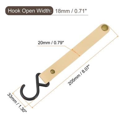 8Pcs PU Leather S Hooks for Hanging Multipurpose Camping Hook Hanger