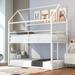 Bunk Beds for Kids Twin over Twin, House Bunk Bed Metal Bed Frame Built-In Ladder, No Box Spring Needed