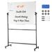 VEVOR Double Sided Magnetic Whiteboard Mobile Rolling Dry Erase Board w/Stand