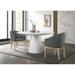 Jasper 3 Piece Round Dining Table Set with Gray Barrel Chairs